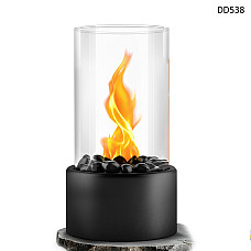 Διακοσμητικό τζάκι βιοαιθανόλης με διακοσμητικές μαύρες πέτρες – DD538